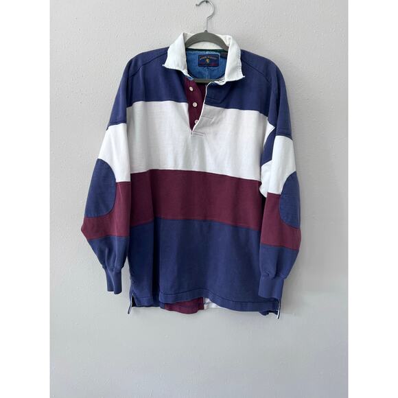 VTG Apparel Workshop Rugby Shirt Sz XXL Reinforced Elbow Y2K 80s 90s READ FLAW - Picture 1 of 8